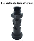 Two Pack Push Fit Ball Nose Spring Plungers With M12x1.5 Threads Carbon Steel Self Locking Indexing Plungers With Knob Positioning Pin And Lock Nut