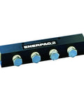 Front view of 7 Inch Bar Manifold A64 20270 for Hydraulic Systems with four ports, heavy-duty construction, high flow capabilities.