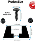 Detailed size chart for 12 Pack Speaker Isolation Pads With Screws Rubber Feet For Bookshelf Speakers Studio Monitors Subwoofers.