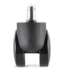 Flat Out Smooth Swivel Chair Casters Polyurethane Rollers Quiet As A Whisper Floor Saver Universal Fit close-up view of polyurethane caster wheel.
