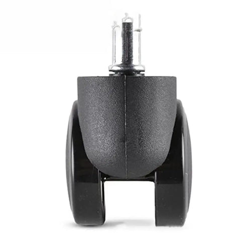 Flat Out Smooth Swivel Chair Casters Polyurethane Rollers Quiet As A Whisper Floor Saver Universal Fit close-up view of polyurethane caster wheel.