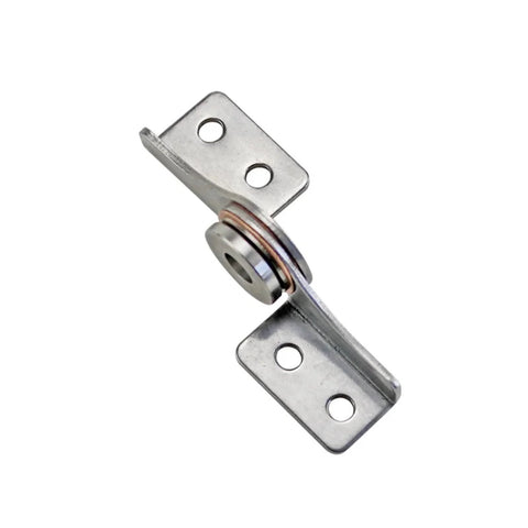 Through-hole damping torque hinge, 304 stainless steel, with free-stop damper, side view
