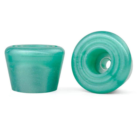 82A PU Rubber Roller Skate Toe Stops 2 Pack With Screws For Quad Skates Tickle Blue Braking Stoppers showing front and back view