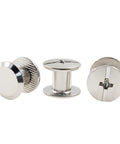 Top Tier Heavy Duty Phillips Head Chicago Screws M4 X 6mm Nickel Plated Tubular Fasteners Rust Fighting Metal Hardware 30 Piece Kit, view of three screws.