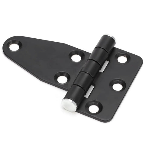 Stainless Steel T Hinges Set For Doors And Gates, Heavy Duty T Strap Hardware, black finish with six-hole mounting, rust resistant.
