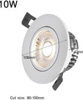 WKNHHL Recessed Lighting Housing Trim Kits Aluminum Adjustable Angle Led Downlight Embedded Ceiling Panel Lamp Commercial Use Round Recessed Spotlight Flood Light,Warm Ligh,Warm with 10W power and dimensions.