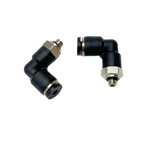 Pneumatic Male Elbow Push To Connect Fittings For One Eighth Inch Tube Outer Diameter To Ten Thirty Two UNF Thread PL One Eighth U