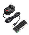 Universal 24W AC DC Wall Wart Power Adapter with 8 interchangeable tips for router, CCTV, speaker, and light strip