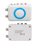 Front and back view of HDMI To RF Modulator For TV With PAL NTSC Output Plug And Play HDMI RF Converter