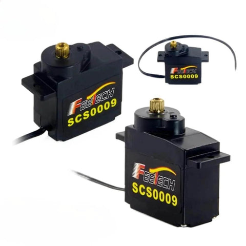 10 Servo Serial Bus Kit with Metal Gear Micro Servos showing SCS009 with 360 Degree Encoder for RC Helicopter and Arduino Projects