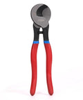 Pro Grade Heavy Duty Cable Cutter And 9 Inch Wire Snips with red handles, high density steel for cutting copper or aluminum.