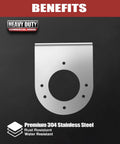 Watermelon Light Bracket Set For Stainless Steel Bumper Mounts Mirror Polished Universal Fit 304 Grade Stainless Steel piece