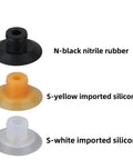 Heavy Duty Silicone Vacuum Suction Cups For Industrial Robot Arms in black nitrile rubber, yellow and white silicone options.