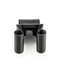 Front view of black TPU 3D printed SMA Antenna Mount With Immortal-T For QAV-S FPV Drone Frame