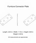 Flat Furniture Connector Plates Pack 10 To 100 With Screws, Heavy Duty 3.15 By 1.5 Inch Cold Rolled Steel Brackets Diagram