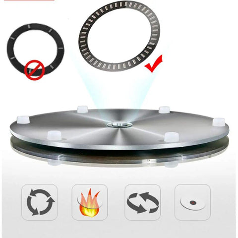 Heavy Duty Glass Lazy Susan Turntable With Sturdy Metal Base And 360 Degree Spin showing anti-slip feature