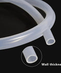 Clear curved section of Three Eighths Inch ID And One Half Inch OD Top Notch Food Grade Silicone Tubing High Temp 3.28 Feet Long