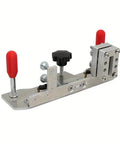 Top Shelf Heavy Duty Belt Grinder Knife Jig With Ridiculously Precise Angle Guides And Built Tough Stainless Steel Base for easy knife sharpening.