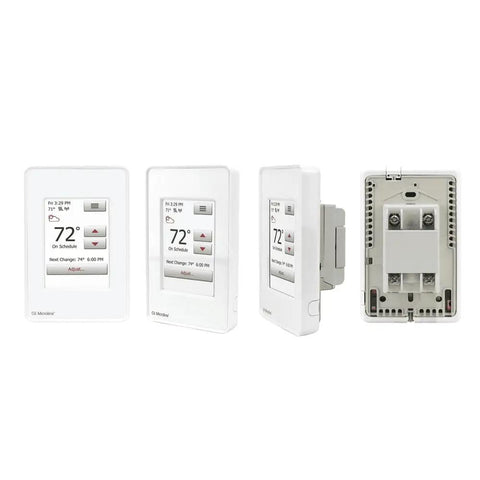 Ntrust Non Programmable Thermostat With Floor Sensor And Class A GFCI, Large Easy Read Display, various angles, white