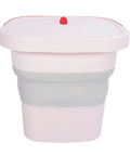 Pink 6 Liter Mini Foldable Washing Machine With Negative Ion Tech Lightweight Portable Clothes Cleaner storage with lid.