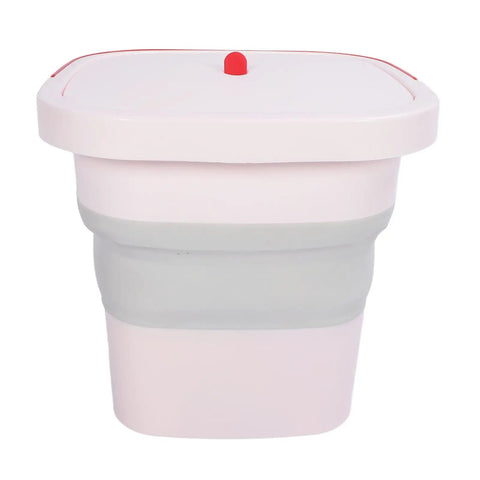 Pink 6 Liter Mini Foldable Washing Machine With Negative Ion Tech Lightweight Portable Clothes Cleaner storage with lid.