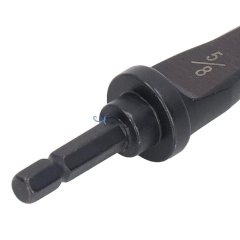 4 In 1 Pipe Tube Expander Tool For HVAC Copper Lines Set With Drill Bit showing 5/8 inch hex bit for easy use with plumbing.