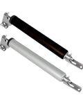 Two Piece Automatic Door Soft Close Kit with 90 Degree Positioning Stop, Adjustable Buffer, Silvery Finish