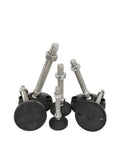 Adjustable Lathe Legs With Swivel Base And Leveling Feet 80mm And 100mm Diameters M14 To M24 Thread Articulating Height Adjustable