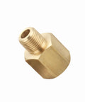 Brass One Eighth Inch NPT Male To One Quarter Inch NPT Female Pipe Adapter Fitting for water, air, gas, oil, and fuel lines