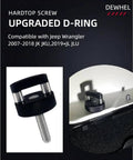 Aluminum 6 Piece Hard Top Bolts With Quick Release Thumb Screws And Built In D Ring Mount For Jeep Wrangler JK JL JT Gladiator