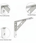 Heavy Duty 304 Stainless Steel L Shape Wall Shelf Bracket For Kitchen Bathroom And Garage with fine craftsmanship and durable design