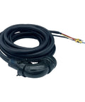 Black A2 Series servo motor brake cable, 20 m standard, with right-angle elbow connector and yellow terminal plugs