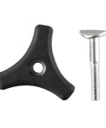 Get Your Mower Handle Locked Up Tight With This Heavy Duty Knob And Bolt Triangle Screw Replacement Kit For Mountfield And Most Lawn Machines Made Easy Fix That Wobbly Handle Today. black plastic triangle knob and steel bolt for mower handle replacement