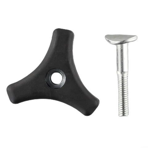 Get Your Mower Handle Locked Up Tight With This Heavy Duty Knob And Bolt Triangle Screw Replacement Kit For Mountfield And Most Lawn Machines Made Easy Fix That Wobbly Handle Today. black plastic triangle knob and steel bolt for mower handle replacement