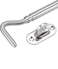 Heavy Duty Stainless Steel Gate Hook Latch and Door Window Snap Lock With Mounting Screws, 200mm hook attached to latch.
