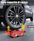 Heavy Duty Machinery Skate Dolly Up To 13,200 Lbs Capacity With 4 Beefy Rollers For Effortless Industrial Equipment Moving And Transport Solutions For Warehouse And Jobsite, red PU wheel dolly under car tire