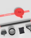 Full Body Elastic Resistance Band Set For Home Gym Workouts Portable Lightweight Fitness Belt And Sticks Kit with 35 pound band