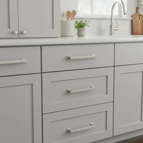 10 Pack Brushed Satin Nickel Cabinet Pulls 3 Inch Hole Center Solid Kitchen Cabinet Handles For Cabinets And Drawers AL3071SN