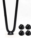 Close-up of 28 Inch Hairpin Table Legs Set Of 4 Heavy Duty Metal Mid Century Modern Dining And End Tables With Floor Protectors