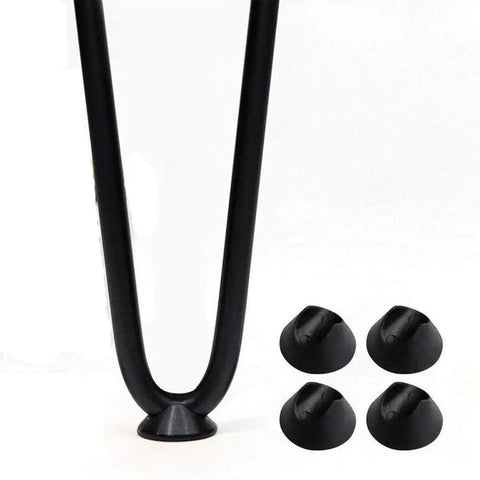 Close-up of 28 Inch Hairpin Table Legs Set Of 4 Heavy Duty Metal Mid Century Modern Dining And End Tables With Floor Protectors