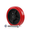 Heavy Duty Polyurethane Caster Wheels 8x2 Inch On Polyolefin Core For Warehouse And Material Handling, 1000 Lb Per Wheel, 4000 Lb Set Of Four