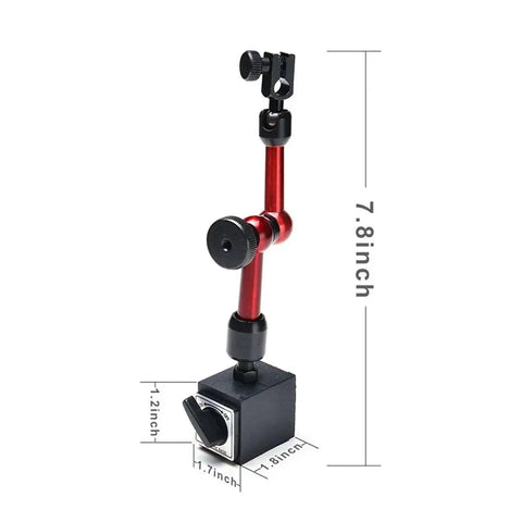 Dial Indicator With Magnetic Stand Base And Bore Gauge Pro Grade Precision Tool For Machining And Inspection Mega Accurate Readouts Micrometer Style Indicator For Metrology And Quality Control, 7.8 inch