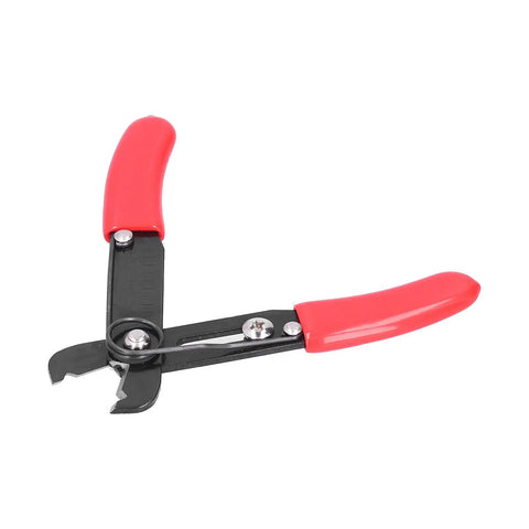 Heavy Duty 45 Steel Wire Stripper And Cable Cutter Pliers with red ergonomic grip, suitable for electrical repair projects.