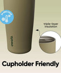 Forty Ounce Insulated Stainless Steel Water Bottle Leakproof Travel Flask Double Wall Thermos displaying cupholder friendly design.