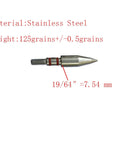 Pro Grade Stainless Steel Archery Field Points Set 125 grains with dual rubber O-rings, CNC lathed precision.