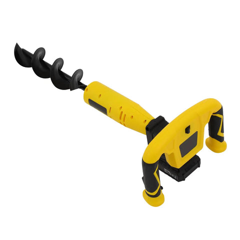 Beast Cordless Post Hole Digger With 350W Electric Earth Auger, yellow handle, manganese steel bit, for farm and garden use