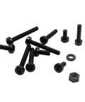 Metric M2.5 Nylon Phillips Pan Head Screws Nuts Flat Washers Assortment Kit Black PA66 360 Pcs focus