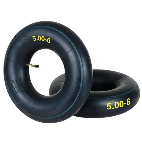 Heavy Duty Inner Tube 2 Pack With TR87 Bent Valve For 13x5-6 Tires Fits 13x5.00-6 13x5-6 13x5x6 And 5.00-6 two tubes side view
