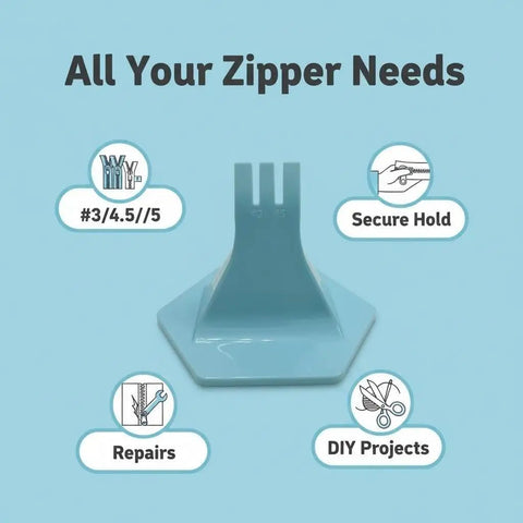 Zipper Jig Tool for Easy Zip Installation Handy Third Hand Slider Guide for Three Four Point Five and Five Zipper Tapes