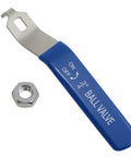 Stainless Steel Ball Valve Handle DN20 Water Valve Lever For Outdoor Faucet Replacement Kit with blue grip, nut included